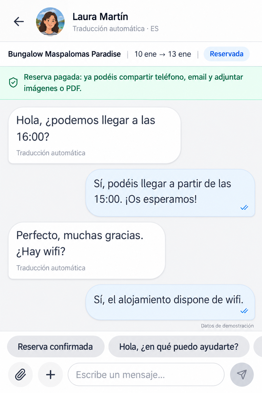 Chat con traducción