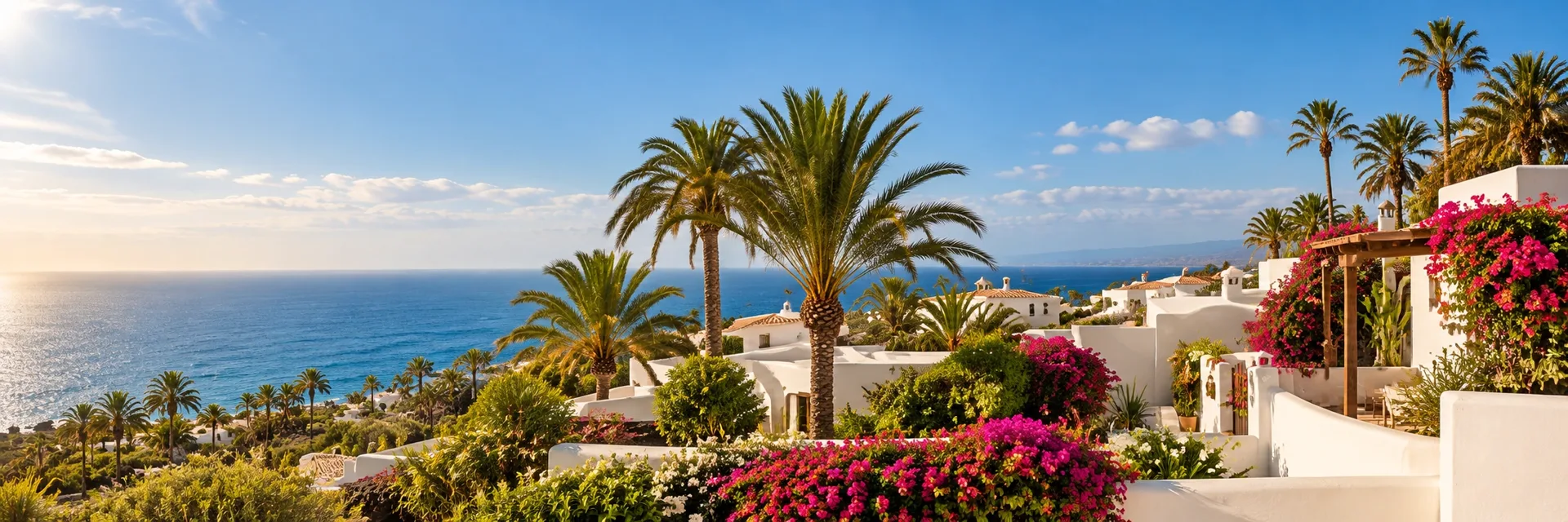 Terrazas y jardines junto al mar en Canarias